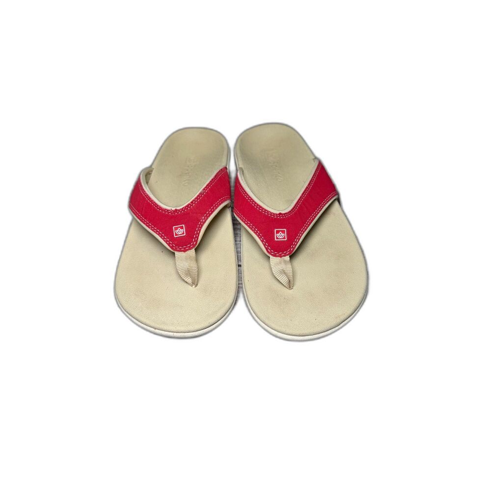 Spenco Arch Orthotic Support Flip Flops Red Travel Supportive Coastal Athleisure